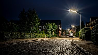 Straßenbeleuchtung im ländlichen Umfeld 